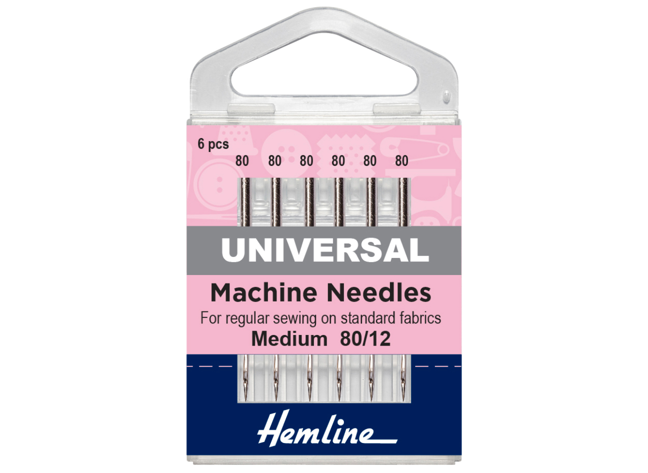 Hemline Sewing Machine Needles | Universal | Medium 80(12) | 6 Pieces