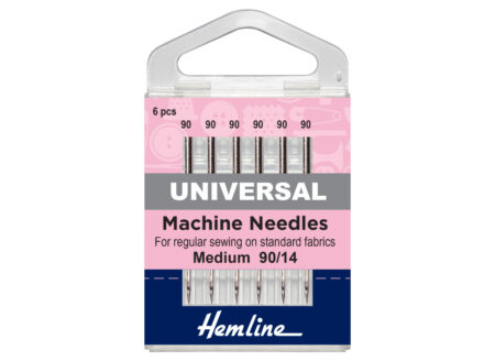 Hemline Sewing Machine Needles | Universal | Medium/Heavy 90(14) | 6 Pieces