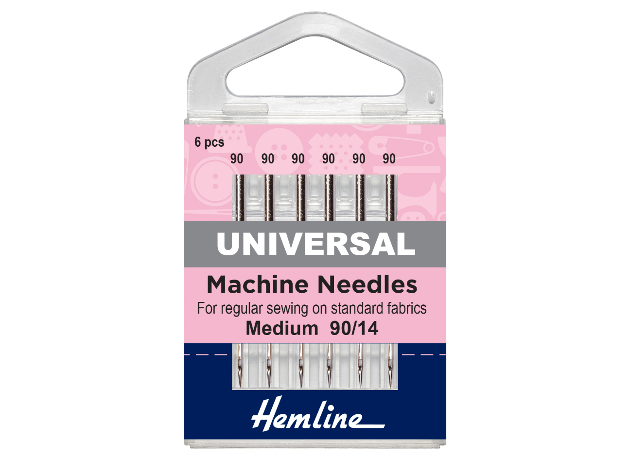 Hemline Sewing Machine Needles | Universal | Medium/Heavy 90(14) | 6 Pieces