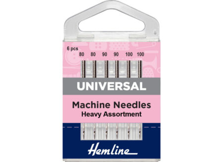 Hemline Sewing Machine Needles | Universal | Heavy Assortment | 6 Pieces
