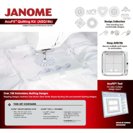 Janome Acufil Quilting Kit (ASQ18b Hoop) for MC400e / MC500e 864402008